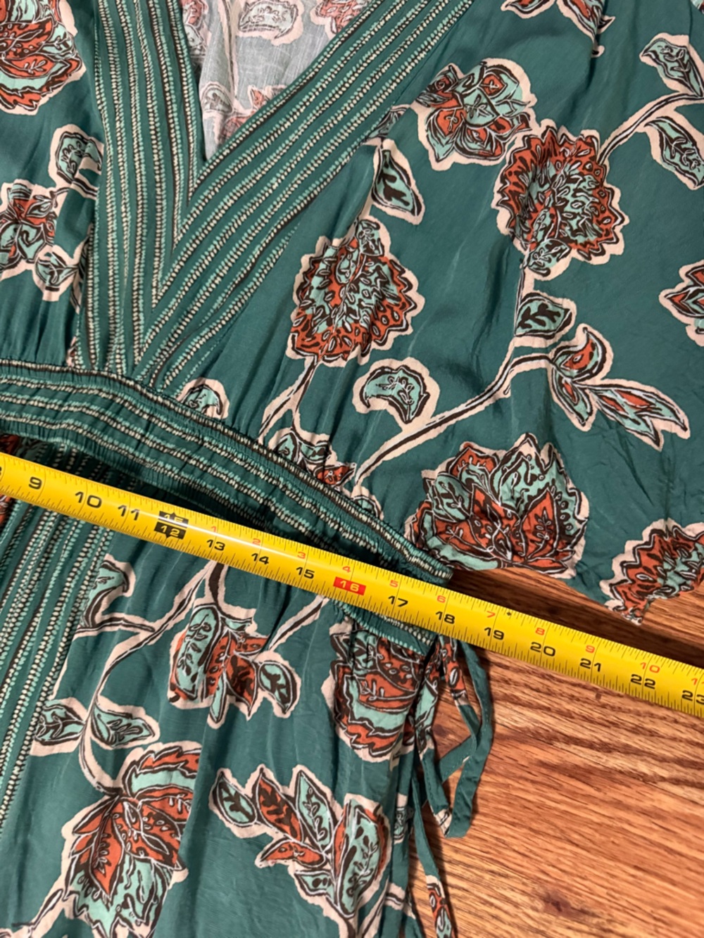 Knox Rose Teal Floral V-Neck Maxi Dress - Picture 11 of 12